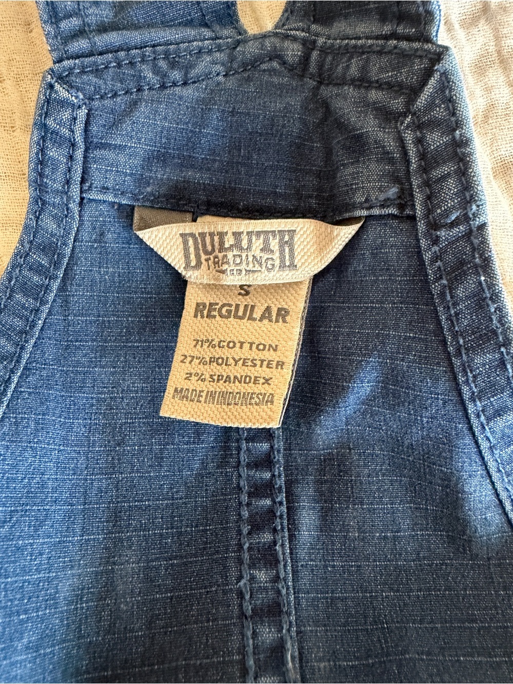 DULUTH TRADING CO Daily Denim Drawstring Overalls Jumpsuit Utility Bibs - Picture 5 of 5